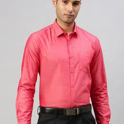 Ramraj Men Spread Collar Solid Formal Shirt image 1