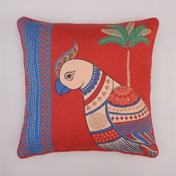 JAYPORE Red & Blue Ethnic Motifs Square Cushion Covers image 3