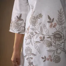 Anouk Pure Cotton Embroidered Top With Trouser Co-Ords image 2