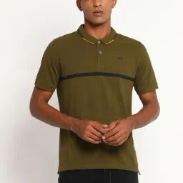Lee Men Dark Olive Striped Slim Fit T Shirt-picture-12