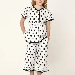 Cherry Crumble By Nitt Hyman Kids White Cotton Printed Night Suits-image-76