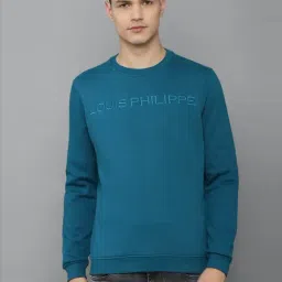 Louis Philippe Blue Cotton Regular Fit SweatShirt-picture-40