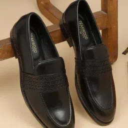 Teakwood Leathers Men's Black Formal Loafers-picture-22