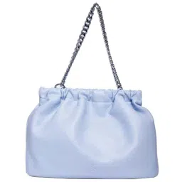 Global Desi Blue Textured Medium Shoulder Bag-image-41