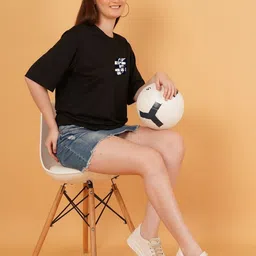 Moda Rapido Women Graphic Printed Round Neck Cotton Oversized T-shirt image 5