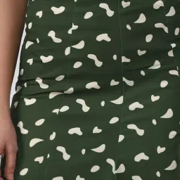 Forever 21 Olive Cotton Printed Midi Skirt image 5
