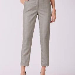 Fablestreet Beige Straight Fit Mid Rise Trousers-picture-7