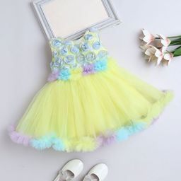 The Magic Wand Kids Girls Floral Embellished Round Neck Fit & Flare Dress-picture-39