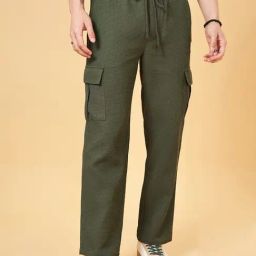 People By Pantaloons Evergreen Cotton Loose Fit Trackpants-picture-2