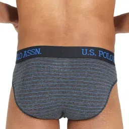 U.S. Polo Assn. Multicolor Striped Briefs - Pack of 3 image 2