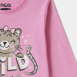 R&B Kids Pink Graphic Regular Fit T-Shirt image 3