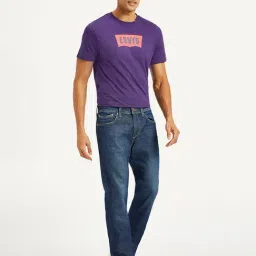 Levi's Blue Cotton Regular Fit Solid Jeans-picture-42