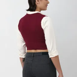 Forever 21 Maroon Regular Fit Sweater image 2