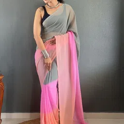 HERE&NOW Ombre Poly Georgette Saree image 5