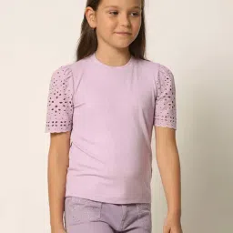 VERO MODA GIRL Lilac Regular Fit T-Shirt-picture-19