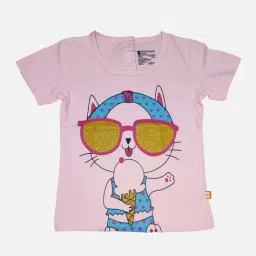 Bodycare Kids Baby Pink Cotton Printed T-Shirt-picture-11