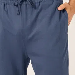 Styli Dark Blue Cotton Slim Fit Trackpants image 4