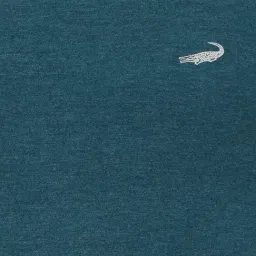 Crocodile Green Melange Cotton Regular Fit T-Shirt image 4