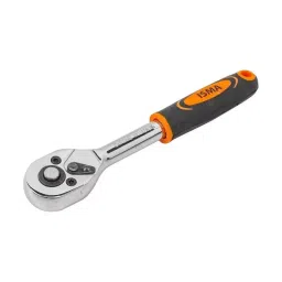 ISMA 1/4-Inch (6.35 mm) Reversible Ratchet Wrench 24 Teeth 155 mm Length Dual-Color Handle Chrome Finish for DIY & Automotive Use-picture-38