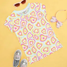 Pantaloons Junior Blue & Pink Cotton Printed T-Shirt-picture-24