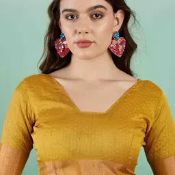 all about you Woven Design Zari Organza Handloom Kanjeevaram Saree image 4