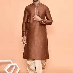 Arihant Rai Sinha Men Ethnic Motifs Embroidered Regular Mirror Work Kurta with Dhoti Pants image 1