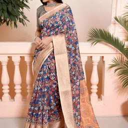 GULKEE FAB Floral Zari Handloom Saree image 5
