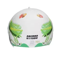 Studds MARSHALL KIDS D3 DECOR WHITE 500 mm X Small Open Face Helmet, D3 GRASSHOPPER image 2
