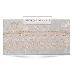 TANLOOMS Gold-Toned Floral Anti-Skid 8-Seater Table Cover with Embroidered details image 3