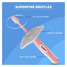Baybee 3 Stage Oral Care Cum Training Toothbrush Set Of 3 - Pink image 2