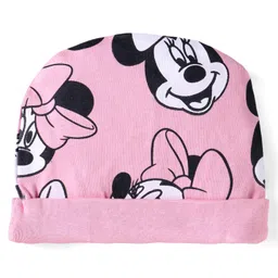 Babyhug Disney Interlock Knit Cap Mittens & Booties With Minnie Mouse Print Pink - Diameter 10 cm image 2