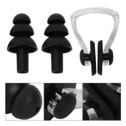 Sanjary Swimming Accessories Swimming Nose Clip & Ear Plugs with A Case Box Pack of 3 (color Design May Vary) image 2