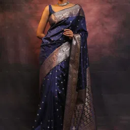 Snofi Creation Ethnic Motifs Woven Design Zari Kanjeevaram Saree-image-85