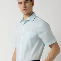 Marks & Spencer Men Windowpane Checks Opaque Checked Casual Shirt image 3