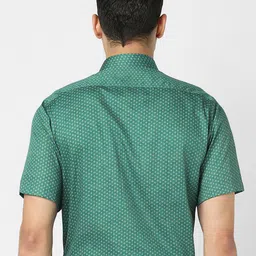 Van Heusen Micro Ditsy Printed Spread Collar Pure Cotton Formal Shirt image 4