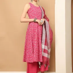 Jompers Women Floral Printed Regular Kurta with Palazzos & With Dupatta image 5