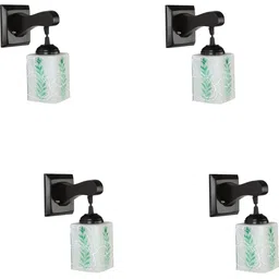 1ST TIME Green & Black Printed Wood Square Shaped Wall Lamp image 4