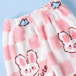 Mark & Mia Full Sleeves Winter Wear Co-ords Night Suit With Bunny Print - Pink image 5