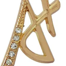 Curren Zircon Stones Studded Letter AX Lapel Pin Brooch image 4