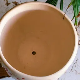 NIYARA Red & White Printed Ceramic Round Planter image 3