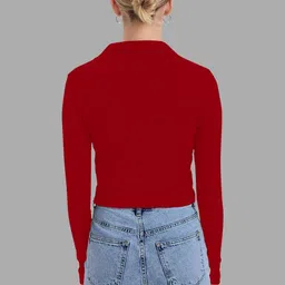 Maheshvi Women Solid Ribbed Crop Top image 4