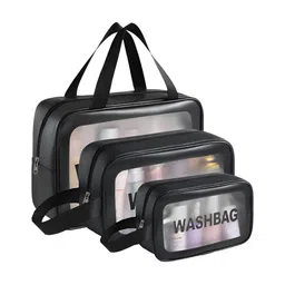 ANKIT INTERNATIONAL Black Set of 3 Water Resistant Makeup Organiser Organisers-image-80