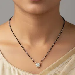 Opal Touch Gold-Plated Cubic Zirconia-Studded & Beaded Auric Embrace Mangalsutra image 1