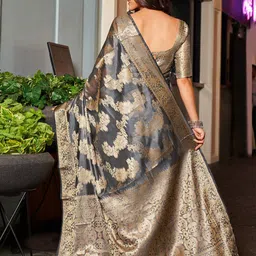 Mitera Ethnic Motifs Zari Organza Banarasi Saree image 3