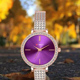 Curren Women Brass Embellished Dial Analogue Watch 1863-RSPu+JW-06&07-Rose Purple-picture-27