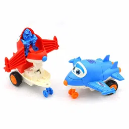 VWorld Pull Back Aeroplane Transforming Robot - (Color May Vary)-picture-13