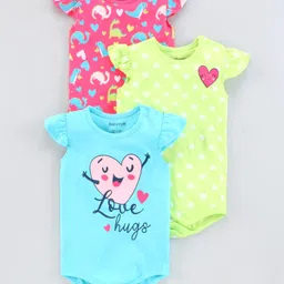 Babyoye Biowash Short Sleeves Onesie Pack of 3 - Multicolor-picture-14