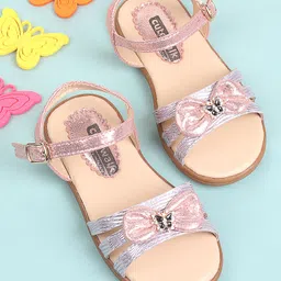 Cute Walk by Babyhug  Party Wear Sandals Bow Appliques - Light Pink-picture-31