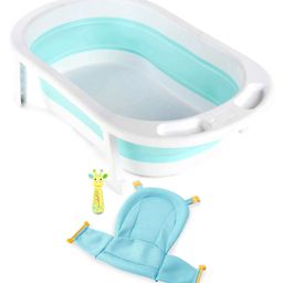 fab n funky Folding Baby Bath Tub with Drain Plug Medium Size - Blue-picture-7