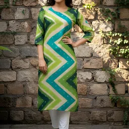 Anouk Women Chevron Printed Kurta-picture-34